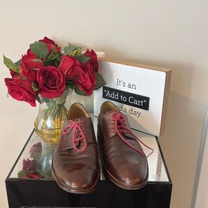 Cole Haan Dark Brown Leather Oxfords with Red Laces COLE HAAN OXBLOOD RED BROWN OXFORD LACE UP URBAN CITY  main image 4